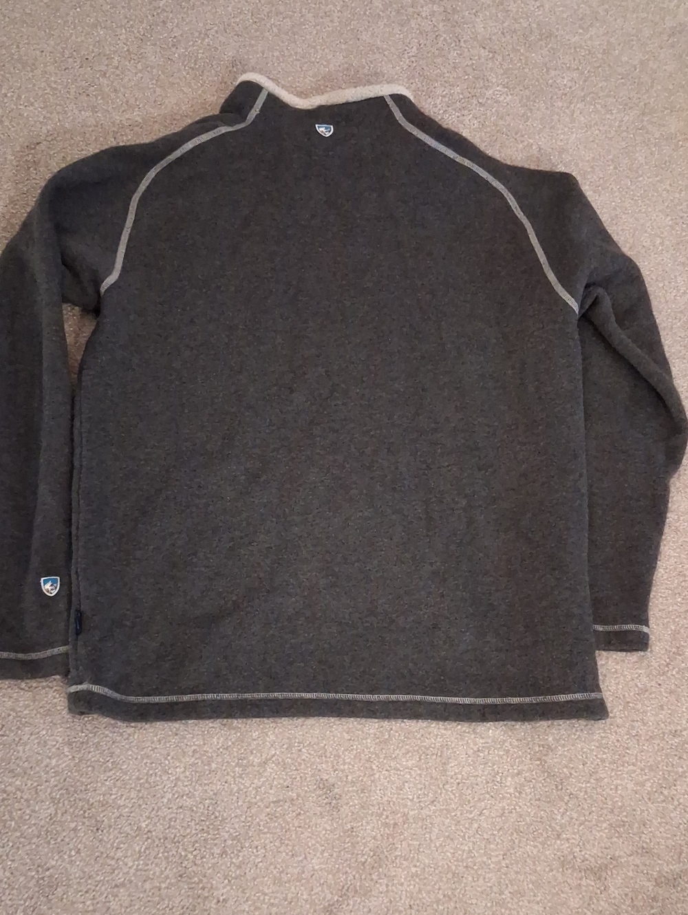 Women's Kuhl Gray Mock Crewneck Fleece-Lined Alpaca Pollover.  (L) - Picture 2 of 10